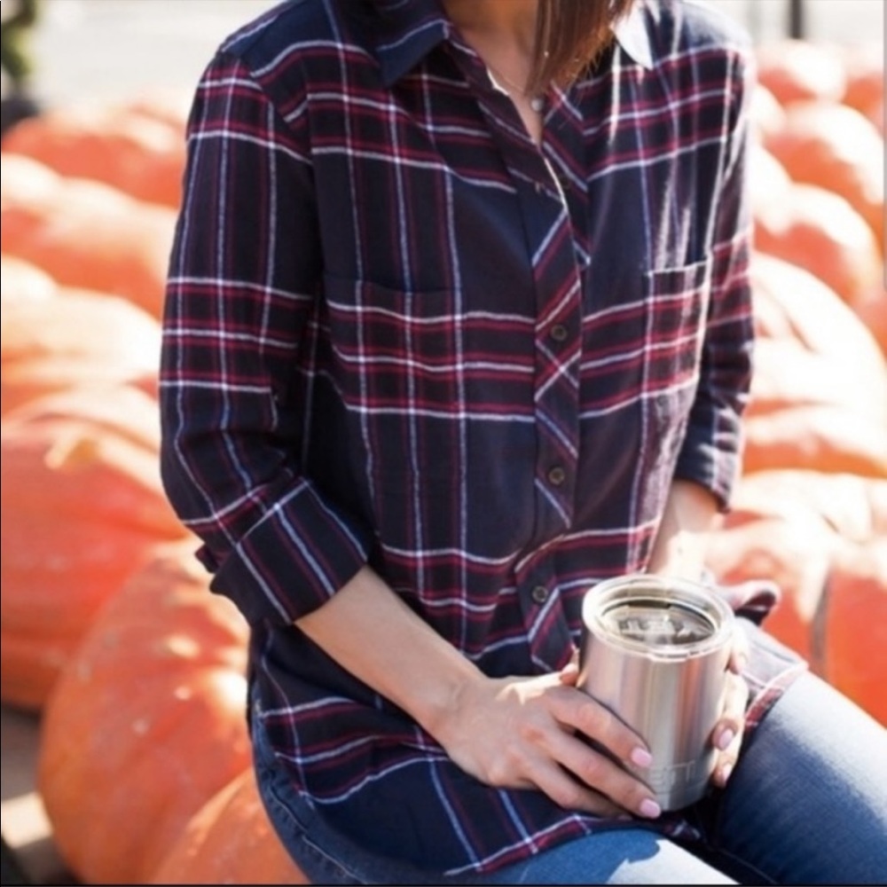 Athleta Plaid Button-Down Shirt